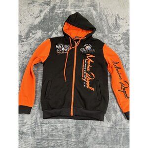 HHGKED Black & Orange Hooded Sweatshirt Jacket With Lake St Clair Mens Size M